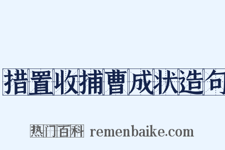 措置收捕曹成状造句是什么意思的图片